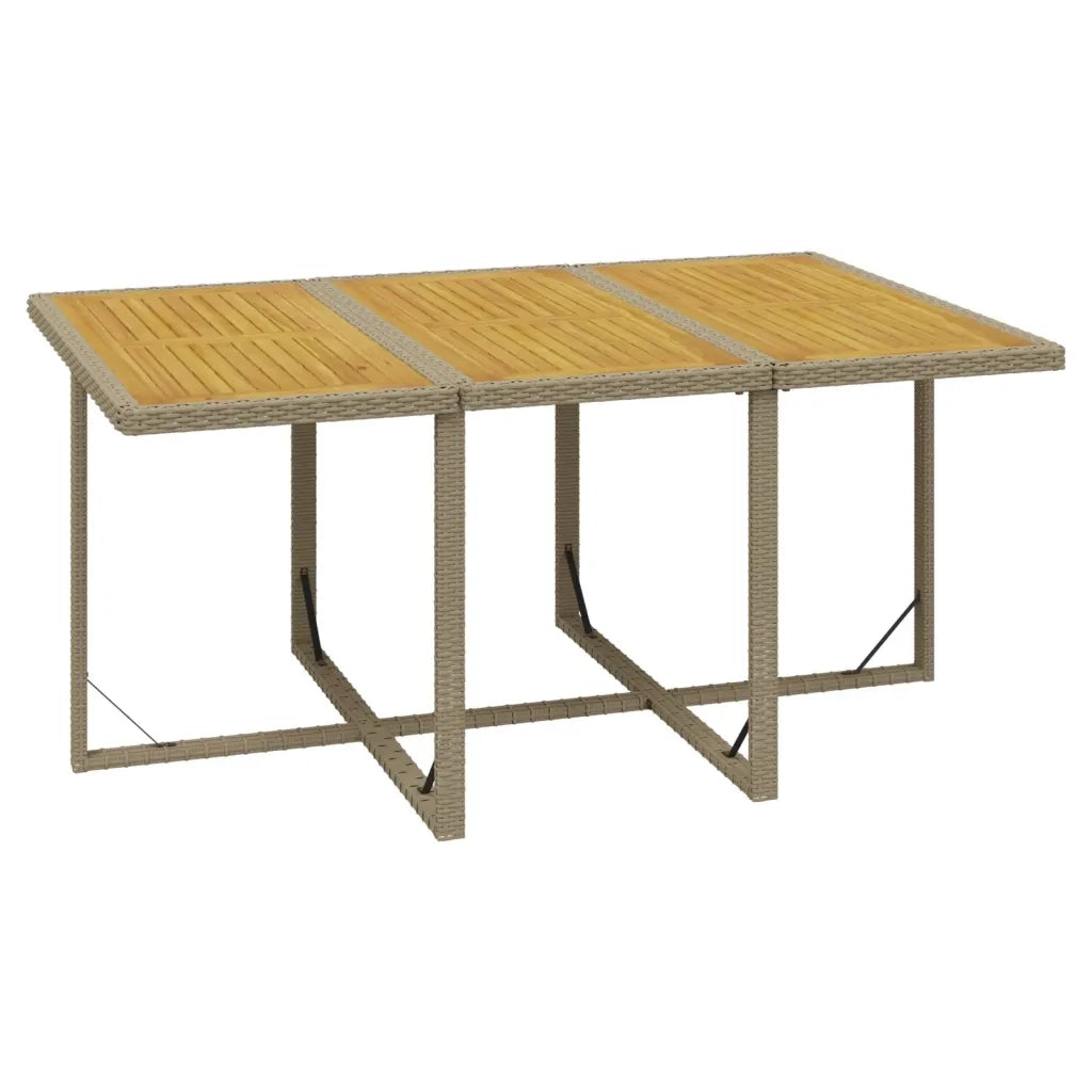 Set da Pranzo da Giardino 11 pz con Cuscini in Polyrattan Beige 3095555