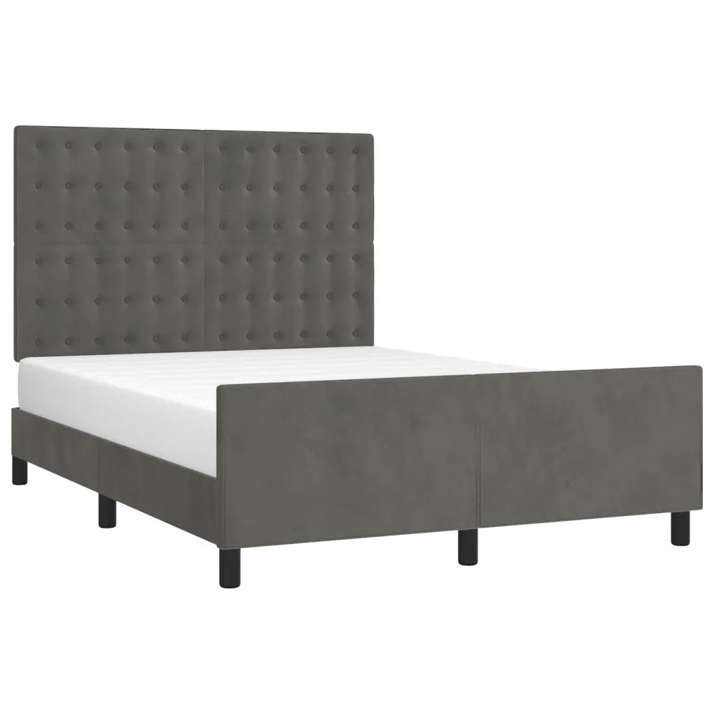 Giroletto senza Materasso Grigio Scuro 140x190 cm Velluto 3125996