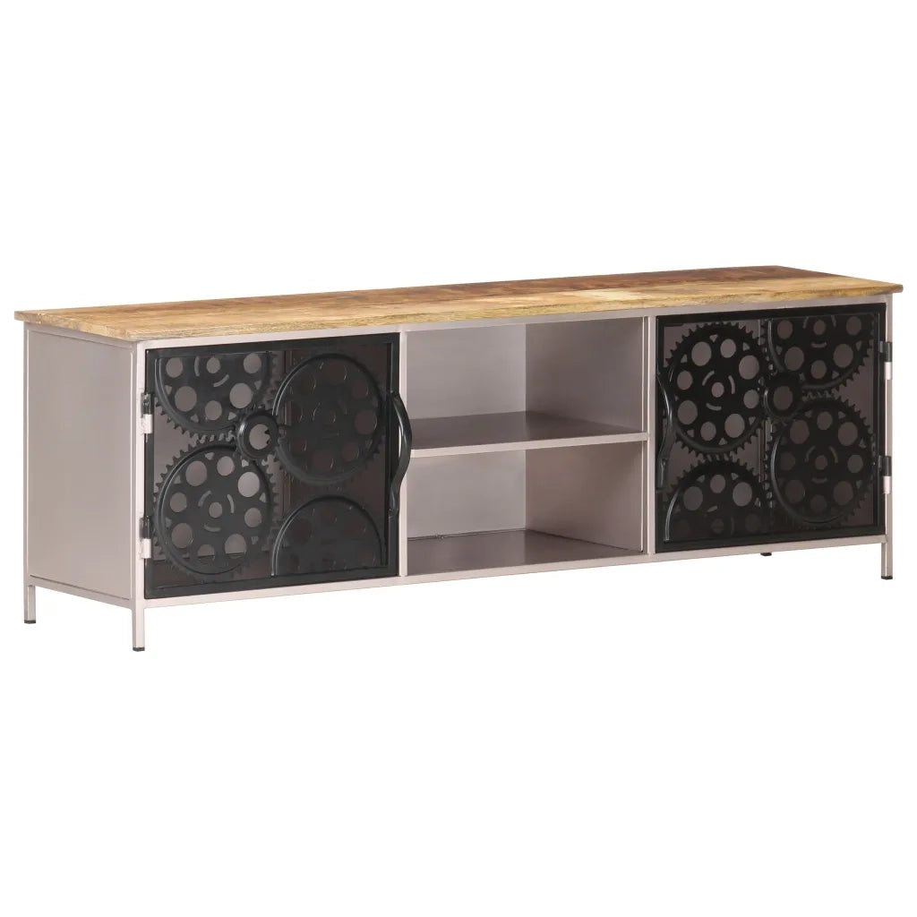Mobile Porta TV 120x30x40 cm in Legno di Mango Grezzo 323737