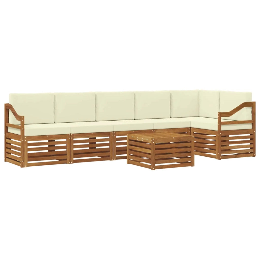 Set divano sezionale con cuscino 7 pcs Naturale e Crema 3374945