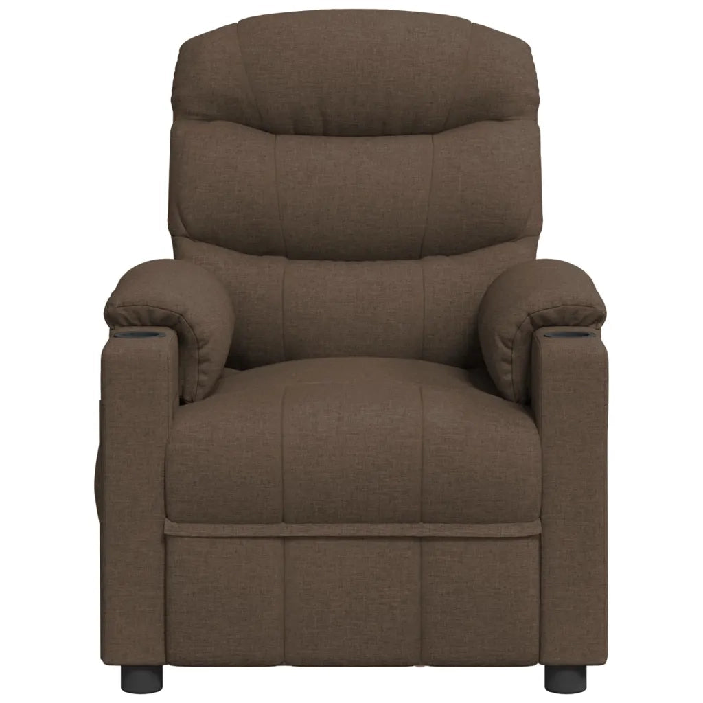 Poltrona Massaggiante Elettrica Marrone in Tessuto 3143507