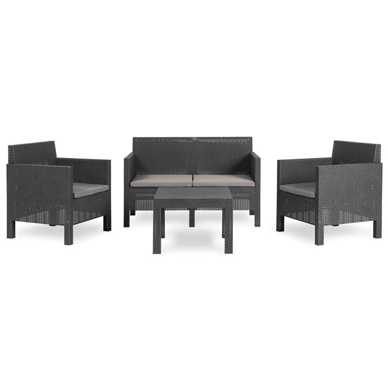 Set da giardino 4 posti PENELOPE – Nero antracite