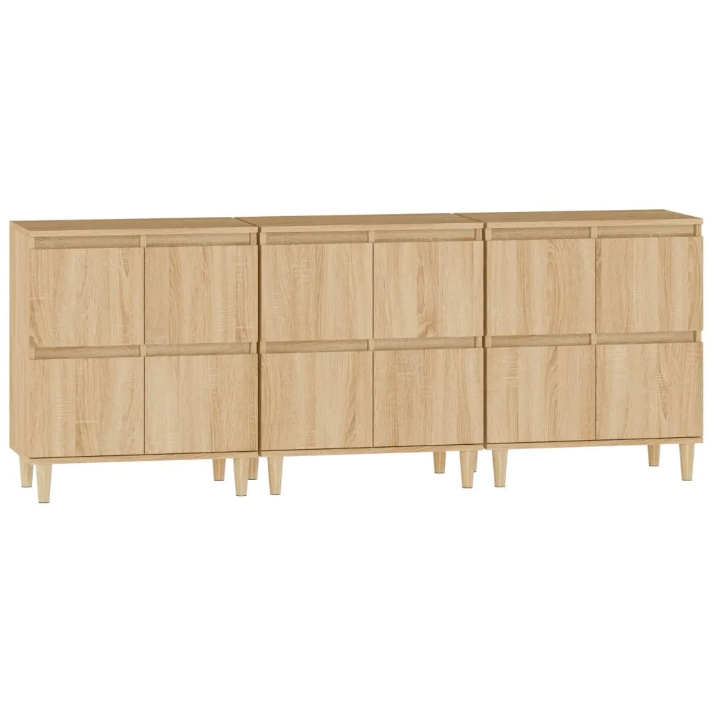 Credenze 3pz | Madia | Buffet da pranzo | Armadio da pranzo Rovere Sonoma 60x35x70 cm in Legno Multistrato