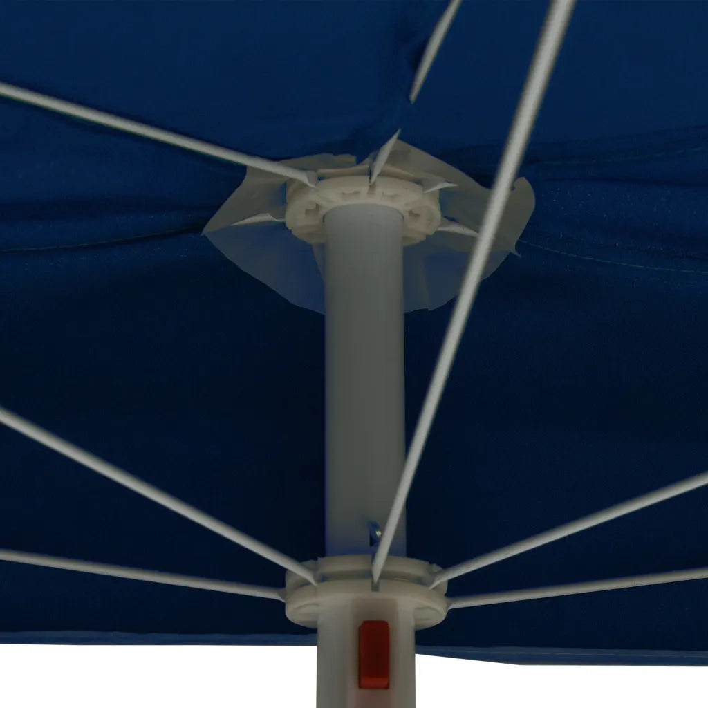 Ombrellone Semicircolare da Giardino con Palo 180x90 cm Azzurro