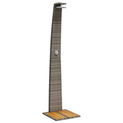 Doccia da Esterno Grigia 55x60x224 cm Polyrattan e Legno Acacia CFW9580001