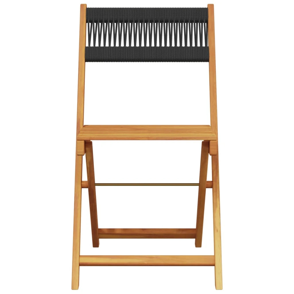 Set da Bistrot 3pz Nero in Polipropilene e Legno Massello 3281757