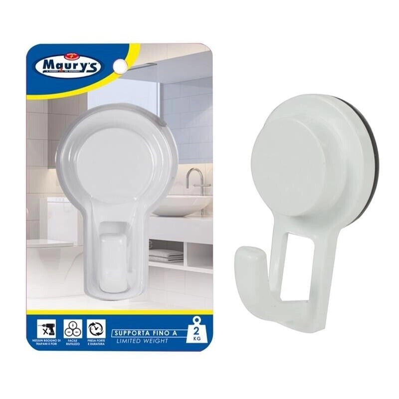 KIT SET 3 PZ MAURY'S STRONG GANCIO APPENDI TUTTO A VENTOSA PER BAGNO