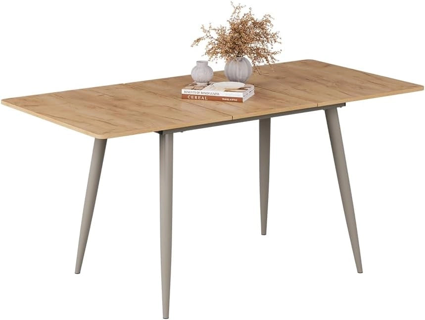 tavolo da pranzo allungabile Beaver, Rovere Goldkraft/Grigio, 120 x 80 cm Estensibile, per un utilizzo flessibile come tavolo da pranzo o da lavoro