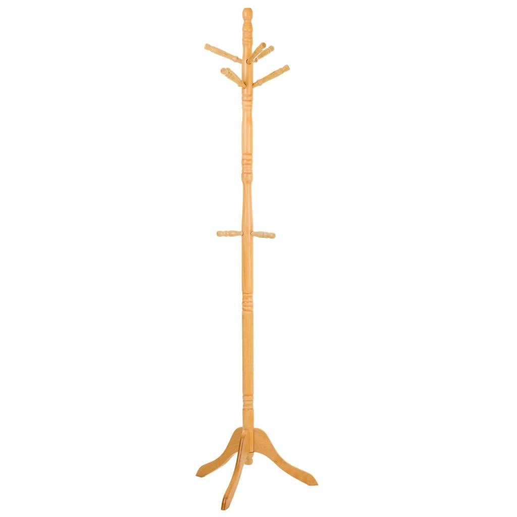 Appendiabiti da terra in legno color miele 44x44x184h