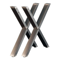 Base per tavolo 72x60 cm con gambe tavolo a forma di X acciaio verniciato