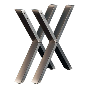 Base per tavolo 72x60 cm con gambe tavolo a forma di X acciaio verniciato