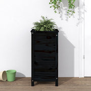 Fioriera da Giardino Nera 40x40x78 cm Legno Massello di Pino 825279