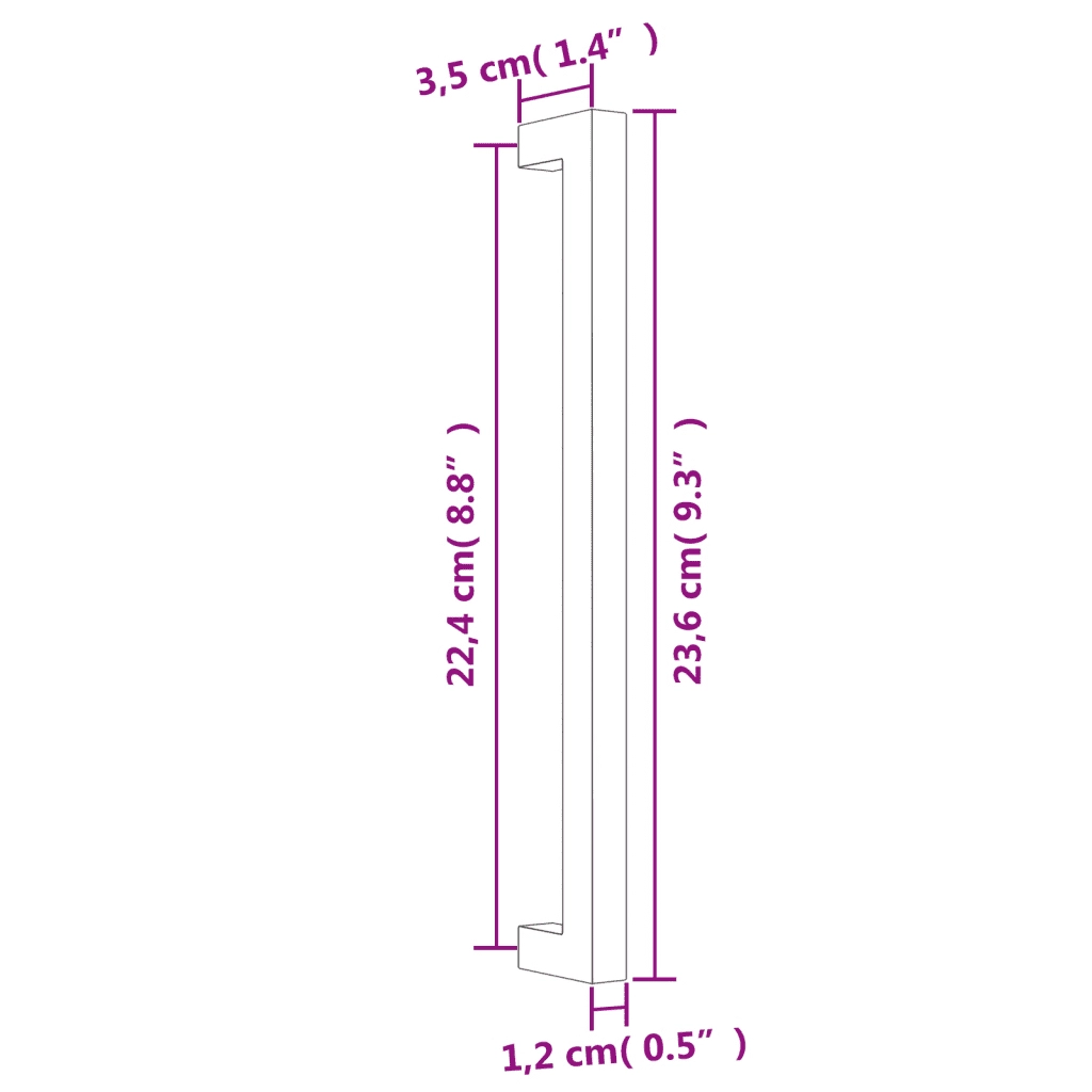Maniglie per Mobili 20 pz Nere 224 mm in Acciaio Inox CFW9644640