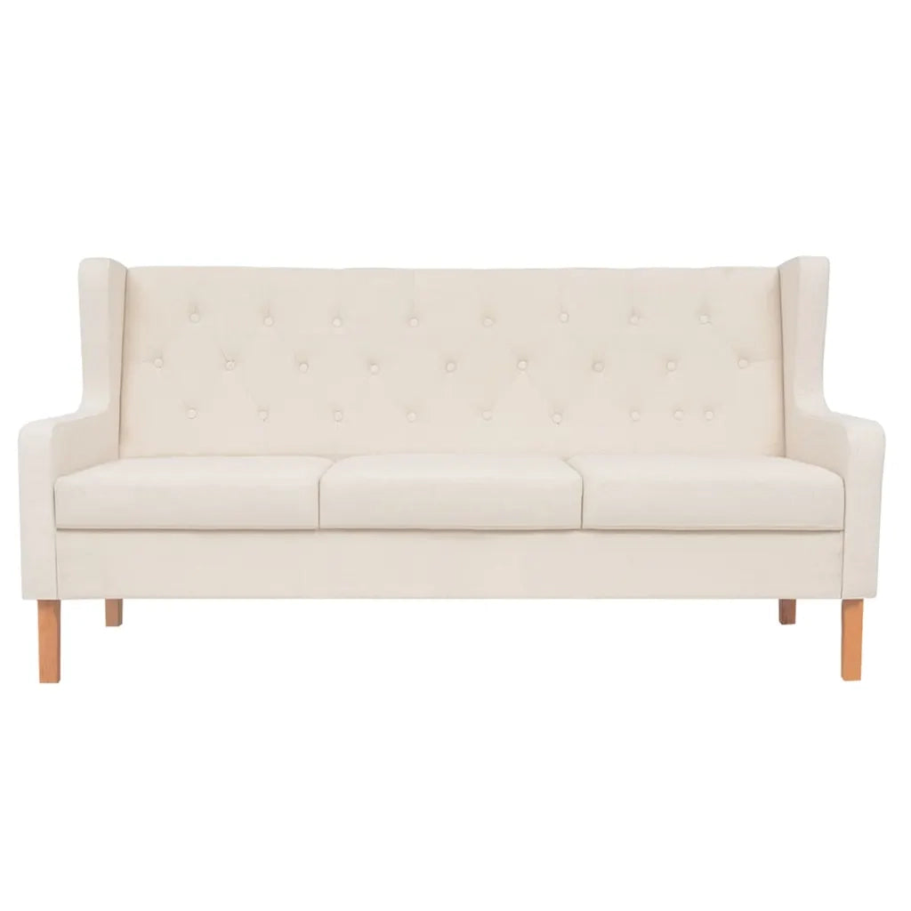 Set di Divani 3 pz in Tessuto Bianco Crema cod mxl 65055