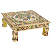 Tavolino in metallo goffrato oro 38x38x14h