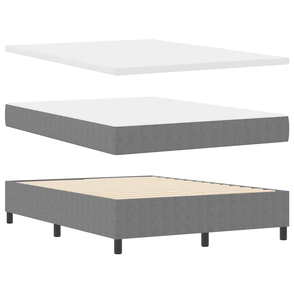 Letto a molle con testiera Grigio chiaro e bianco 140 x 190 cm 3337555