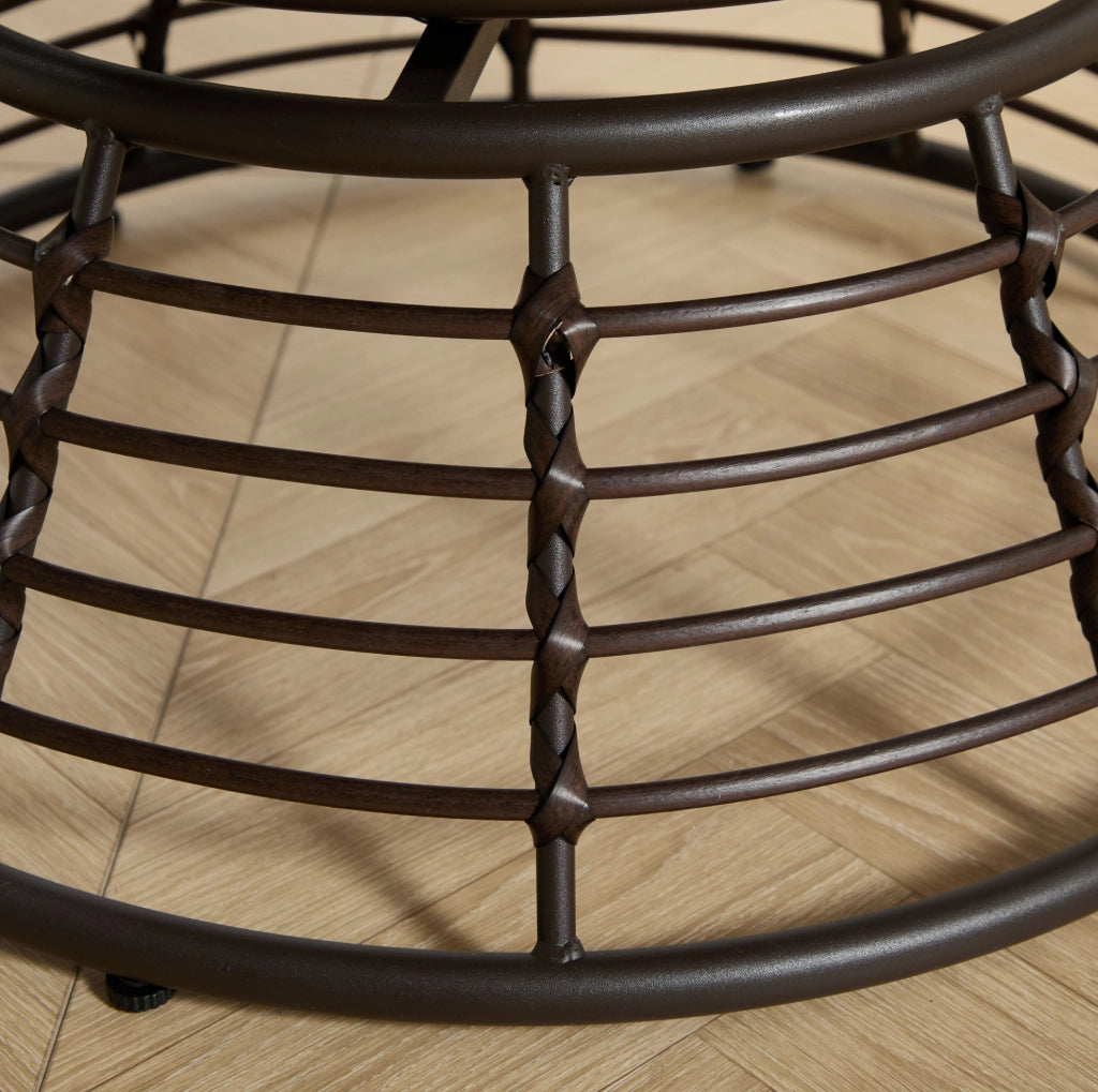 Sedia papasan girevole 360° ? 92 x 67 cm in acciaio e rattan PE; verde chiaro/marrone