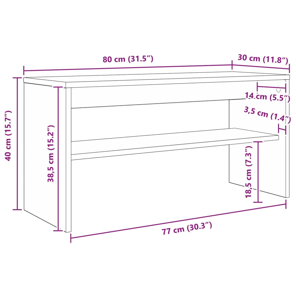 Mobile TV 80 x 30 x 40 cm Rovere artigianale 8000331