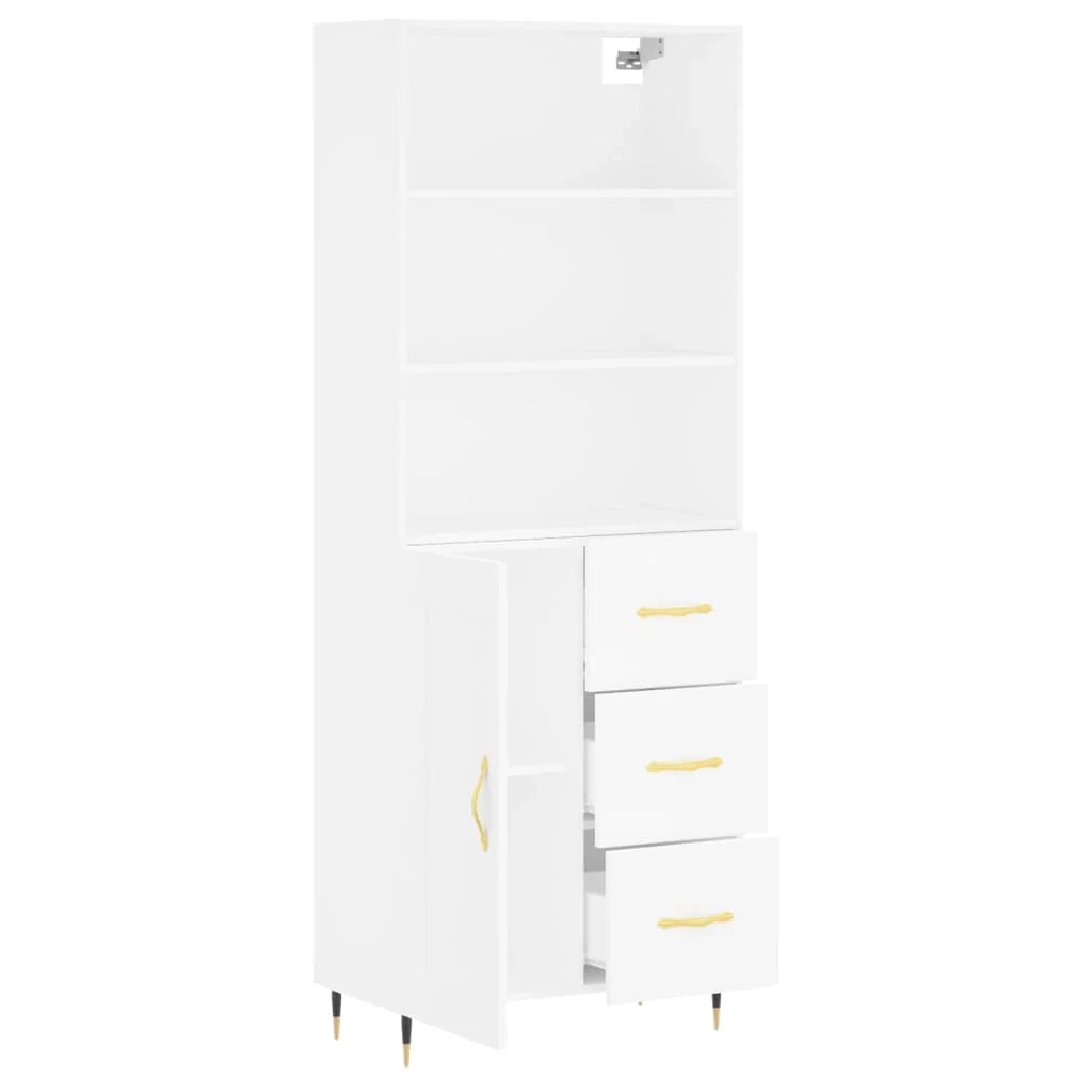 Buffet credenza cassettiera armadio mobile contenitore organizer cucina soggiorno salotto alto 69,5 x 34 x 180 cm legno ingegnerizzato bianco 02_0032619