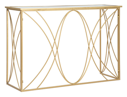 Console Exy 120x40x80 cm in Ferro e Specchio Oro e Argento