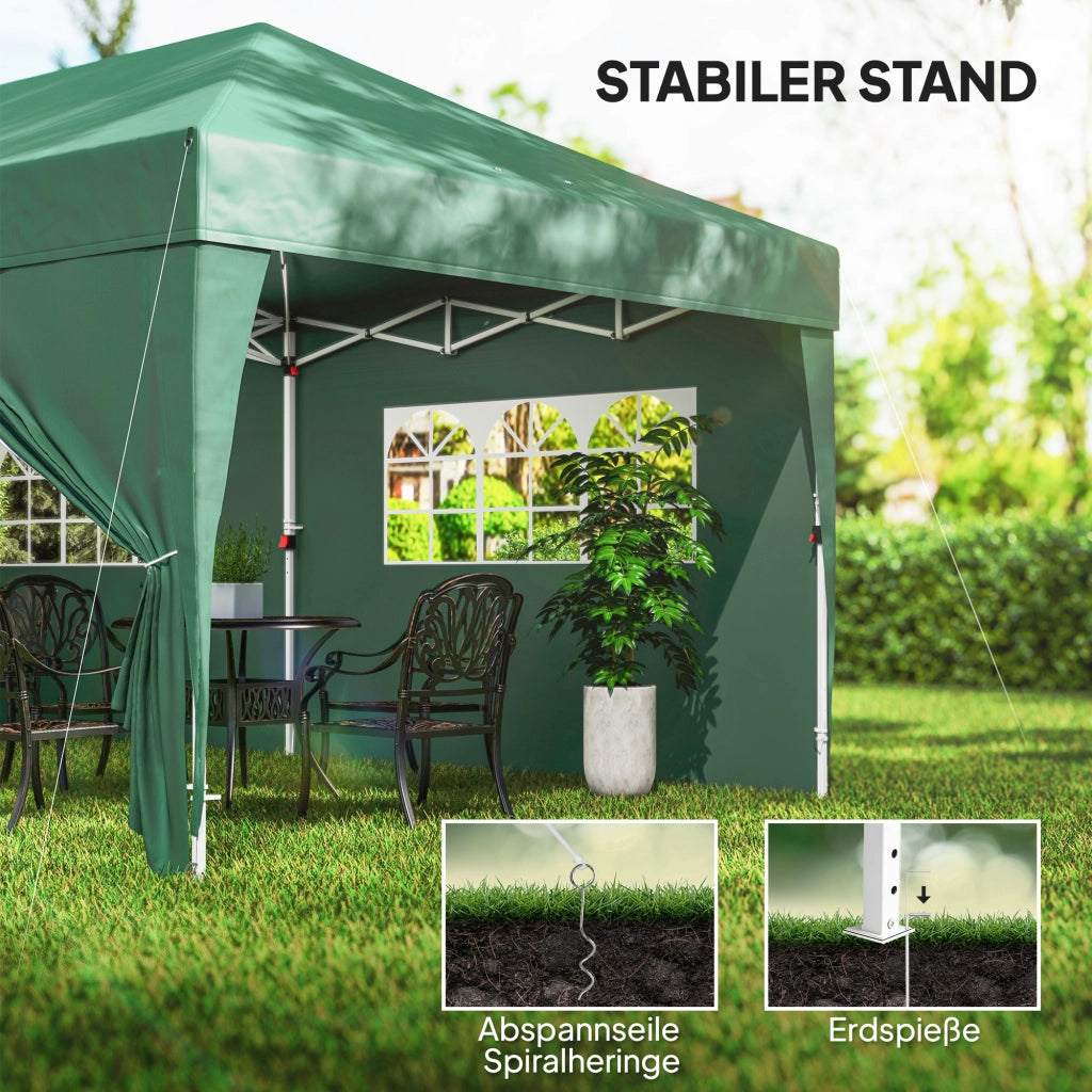 Pavillon 6x3 m ¨C zephmum ¨C Pop-up, con Finestre, Porta con Zip, UV Resistente, Grigio