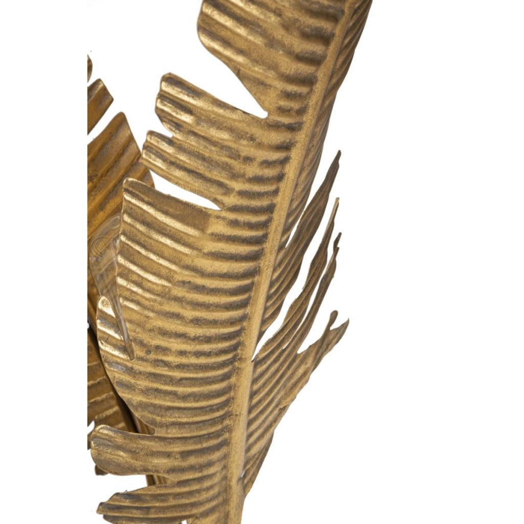 Lampada da Tavolo Palma 1, Oro, Metallo, 26x26x64 cm
