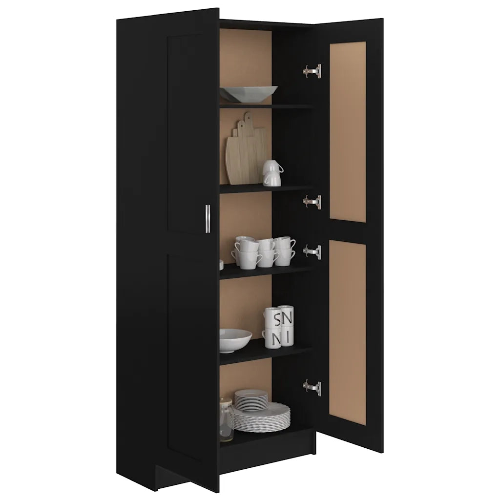 Libreria Nera 82,5x30,5x185,5 cm in Legno Multistrato 802733
