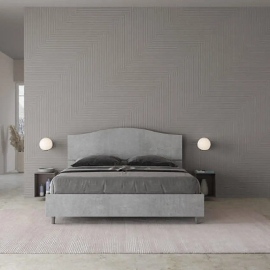 Letto matrimoniale senza rete 160x190 cemento Dores
