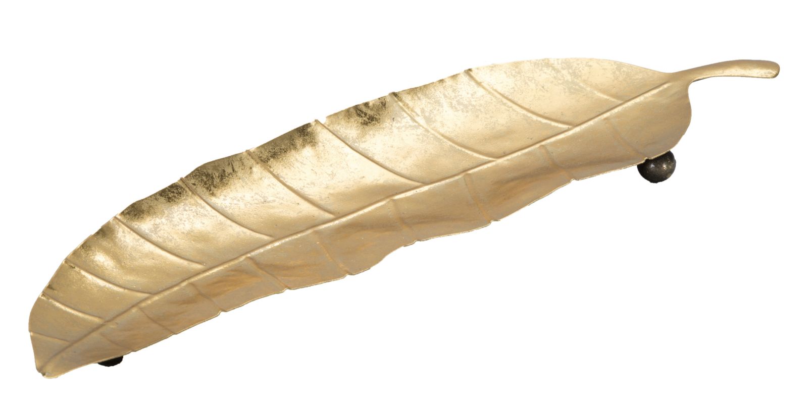 Svuota Tasche Foglia Long 38x3x11 cm in Ferro Oro