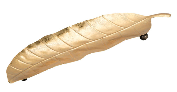 Svuota Tasche Foglia Long 38x3x11 cm in Ferro Oro