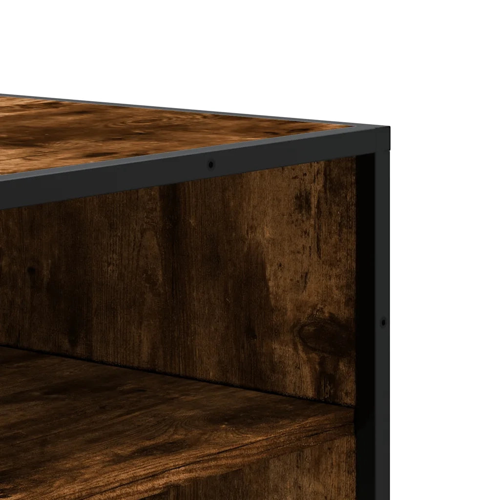 Scarpiera-Scaffale per scarpe Rovere Fumo 75x38x97,5 cm Legno Multistrato Metallo 644247