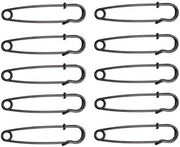Set di Spille di Sicurezza da 10 - Spille Antirust - Clip per Abbigliamento Grande - Spille da Cucire Resistenti - Attacco Fai da Te - Alto Acciaio di Carbonio