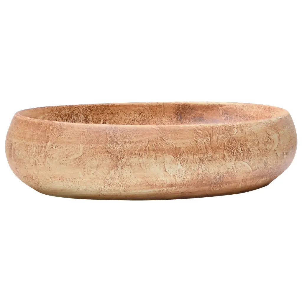 Lavabo da Appoggio-Lavandino-Lavello Marrone Ovale 59x40x15 cm Ceramica