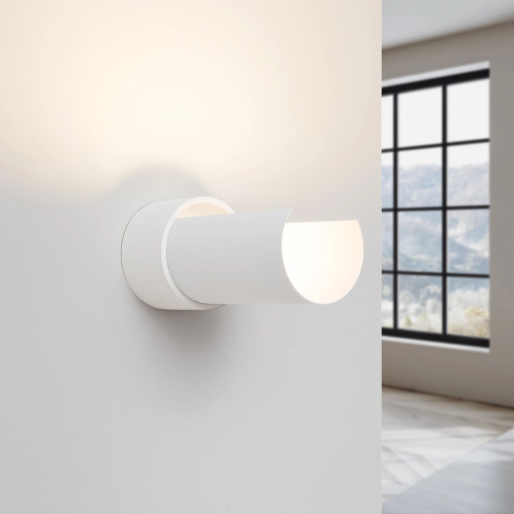 Applique moderna bianca tonda orientabile E27 Pure Lume
