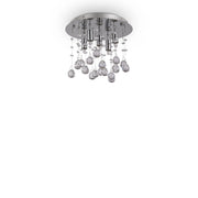 Plafoniera Contemporanea Moonlight Metallo-Cristallo Cromo 5 Luci G9 3W 3000K