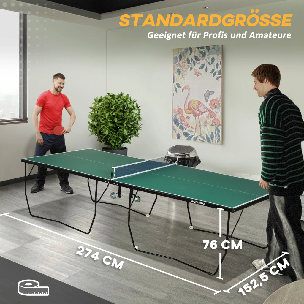 Tavolo da ping pong pieghevole ¨C zephmum ¨C verde, 274x152.5x76 cm
