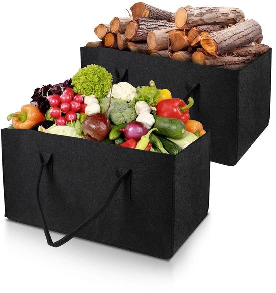 Contenitore di stoccaggio per campeggio - 2 pezzi - Grande capacità - 61 x 32 x 32 cm - Robusto - Riciclabile - Ideale per spese/Kamper - Contenitore di stoccaggio