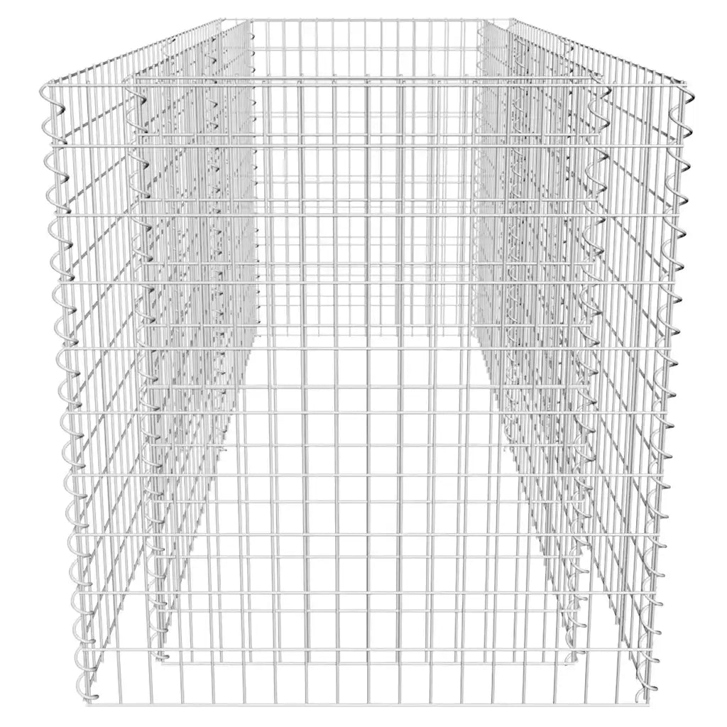 Gabbione Letto Rialzato Giardino Acciaio 180x90x100 cm Argento 142366