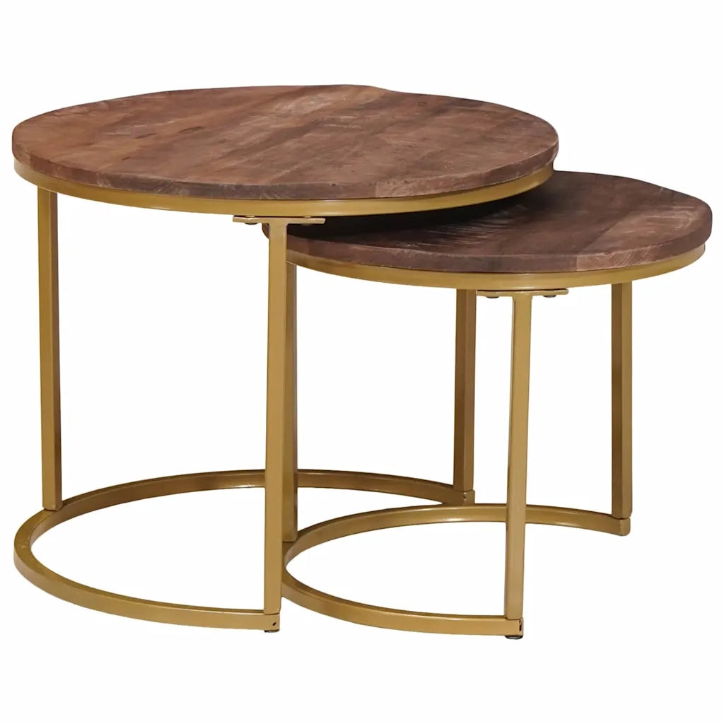 Tavoli da Caffè Nido 2 pcs Legno massello di mango e acciaio