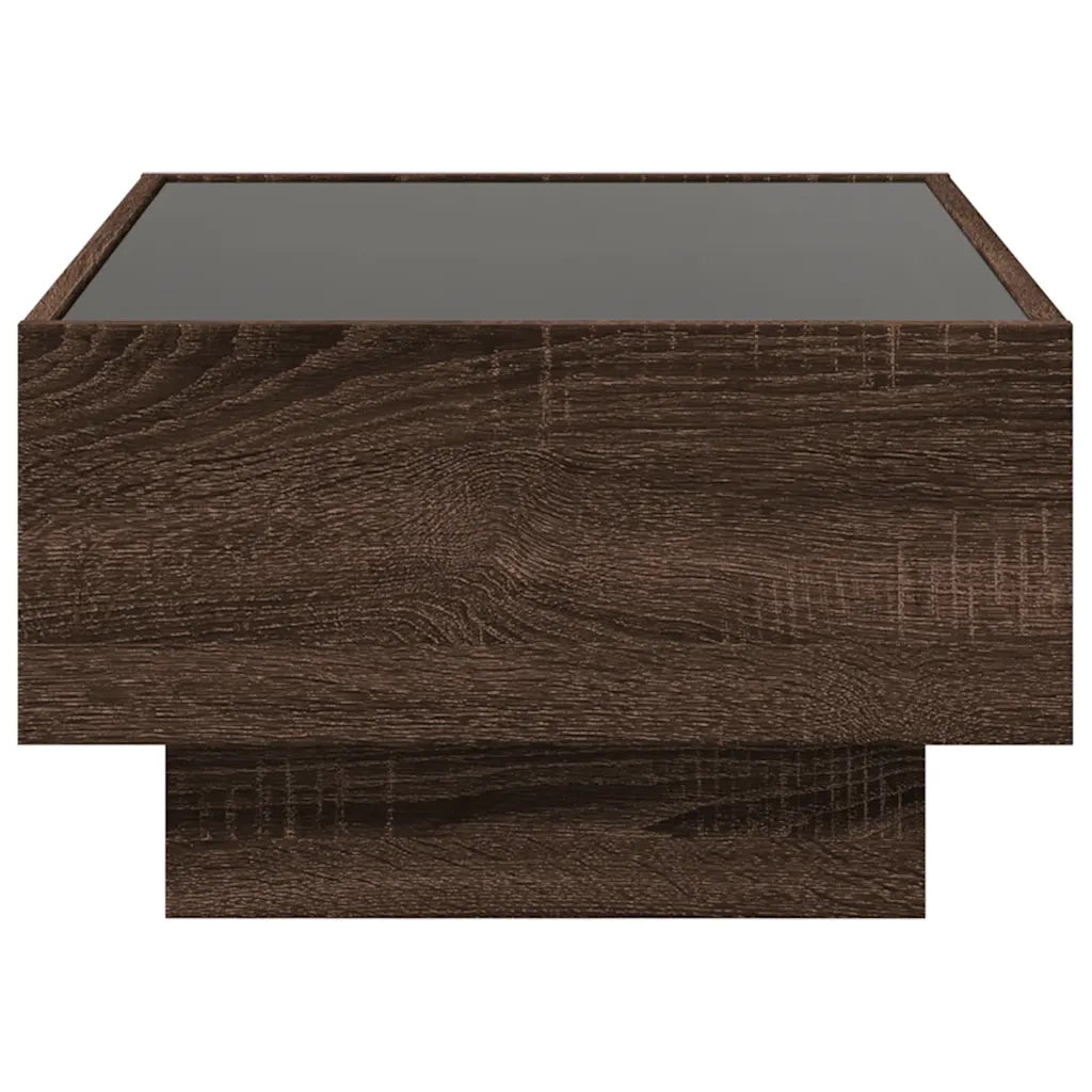 vidaXL Tavolino Salotto con LED Rovere Marrone 70x50x30 cm Multistrato
