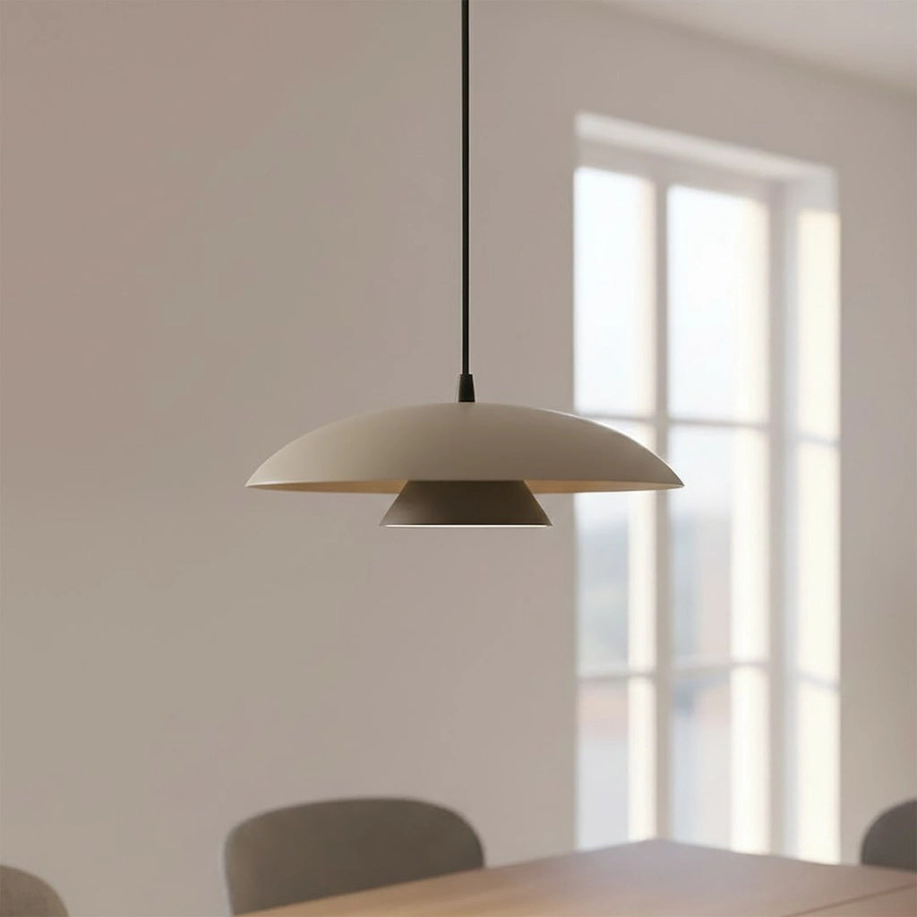 Lampada a sospensione Babel in acciaio moka e dettagli neri