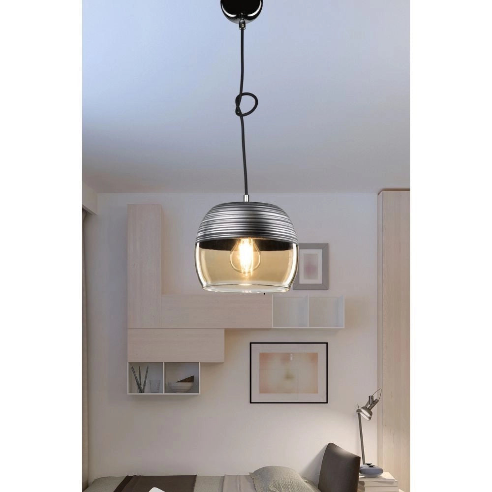 Lampada a sospensione diffusore bicchiere rovesciato nero Punto ASZ0857