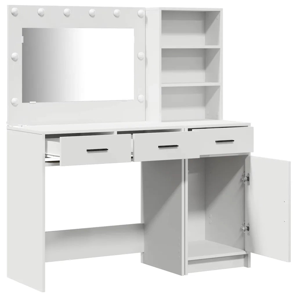 Tavolo da Trucco con cassetto 2 pcs Bianco Legno multistrato 3334263