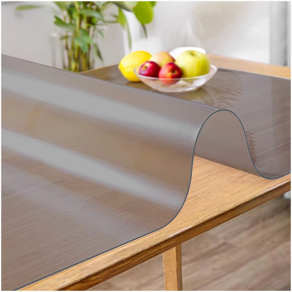 Tovaglia Trasparente Satinata Pellicola Pvc Opaca Copritavolo Antimacchia Spessa 100x340 Cm Scura