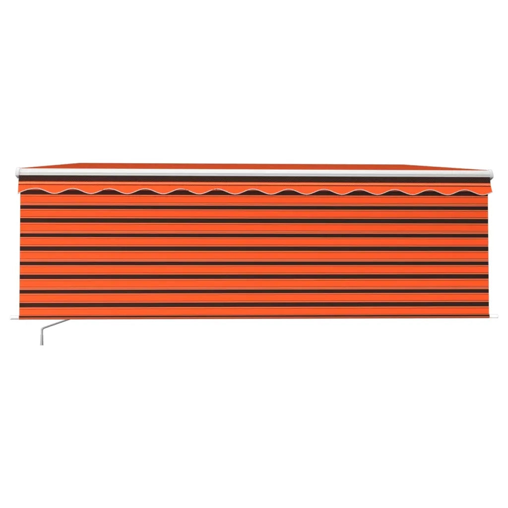 Tenda Sole Retrattile con Parasole e LED 4x3m Arancio Marrone cod mxl 43895