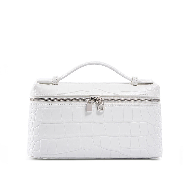 Borsa a tracolla piccola da donna per cellulare, in vera pelle, mini borsa a spalla, bianca