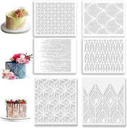 6 set di stampi per torte - attrezzatura per tortiera per biscotti e dessert - stencil in plastica per decorazione di compleanni e matrimoni - 245 x 20 cm.