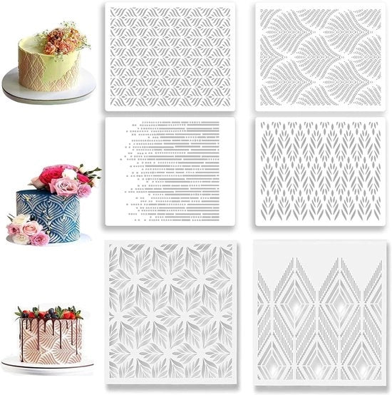 6 set di stampi per torte - attrezzatura per tortiera per biscotti e dessert - stencil in plastica per decorazione di compleanni e matrimoni - 245 x 20 cm.