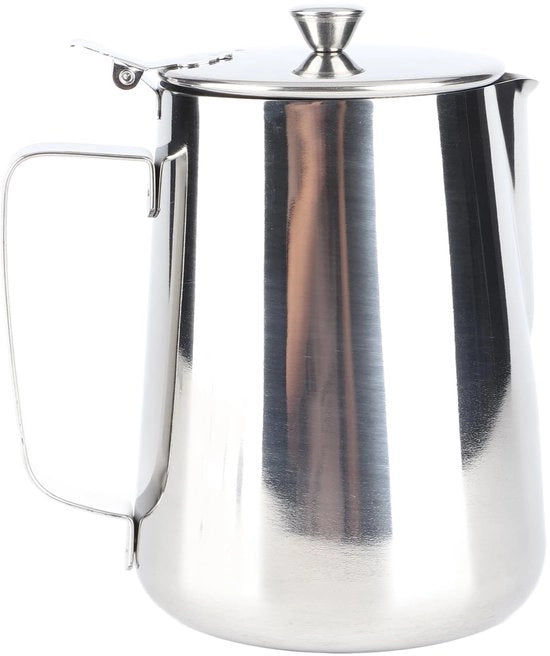 Melkkan 250/2000 ml - Melkpan con Coperchio - Kan per Caffè in Mano - Design Facile da Utilizzare - Duraturo e Resistentente all'Ossidazione