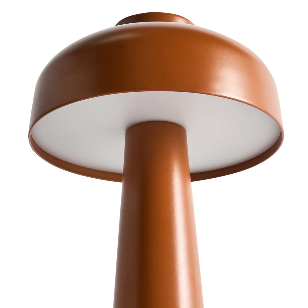Lampada da tavolo in ferro con luce LED wireless fungo marrone stile moderno